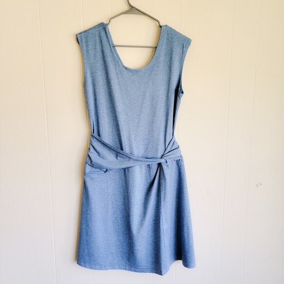 Patagonia Seabrook Twist Front Heather Blue Mini Dress - Picture 2 of 5